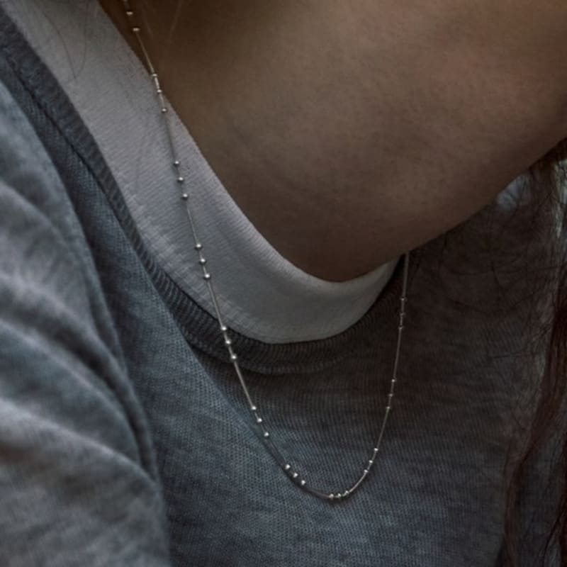 

BEFORE MOONRISE Triple Silverball Necklace SN308 Silver