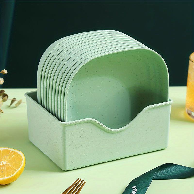 10 Plastic Plates Reusable Fruit Plates Washable Dessert Plates Multifunctional Snack Plates With Base