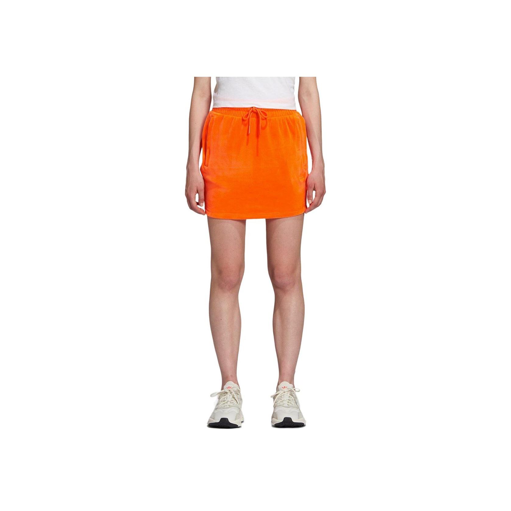 

Adidas x Jeremy Scott Women Velour Mini Skirt App Signal Orange H53363 XS