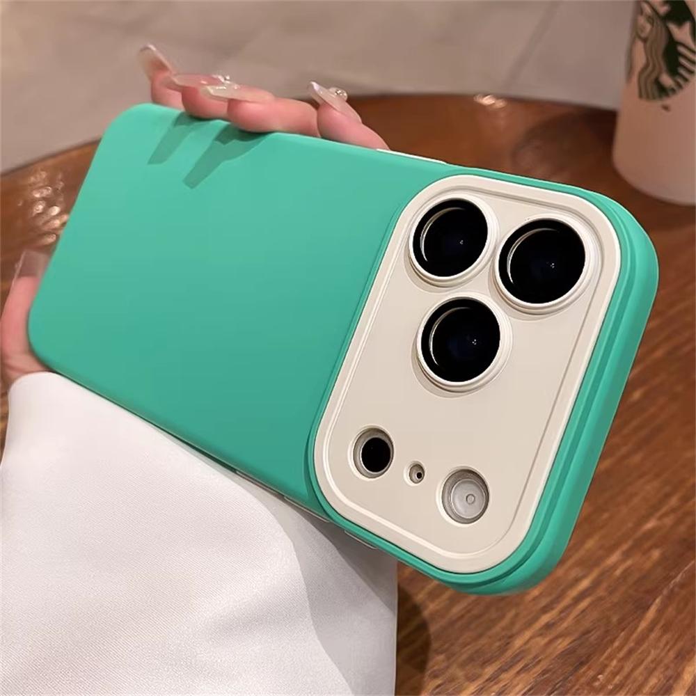 AI Camera Control Button Contrast Color Liquid Silicone Case For iPhone 17 Pro Max 16 15 14 13 12 Pro Max Plus Air Soft Cover