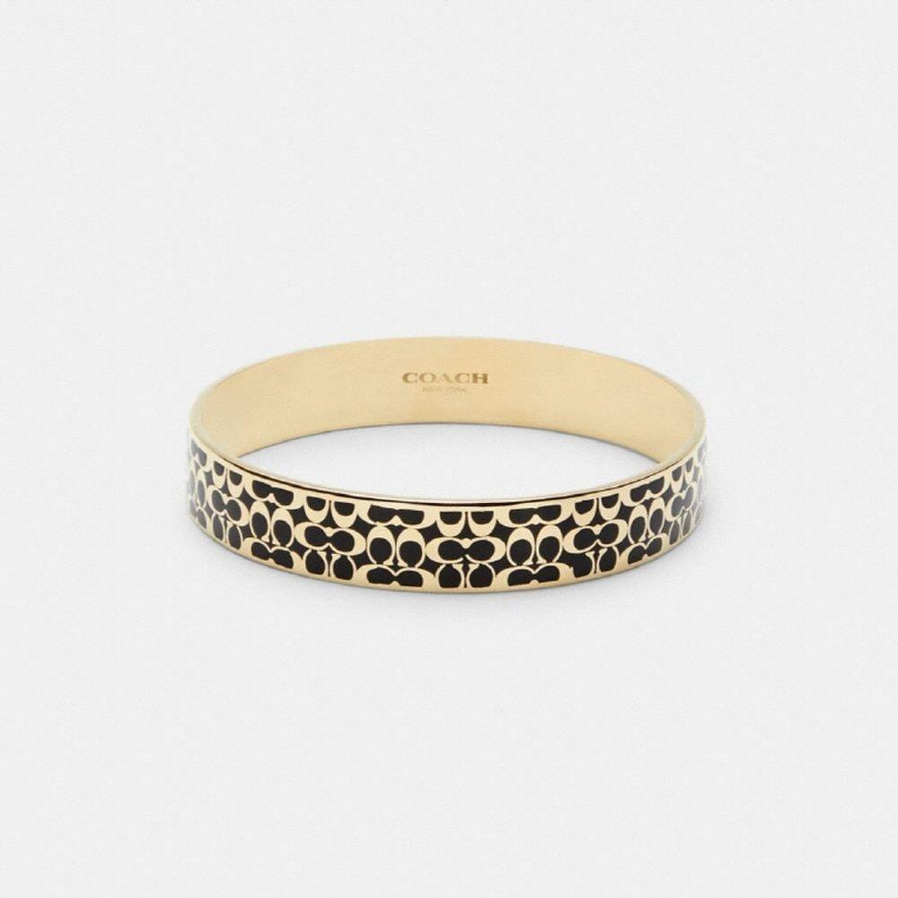 Coach Women's Signature Enamel Bangle Bracelet C7771 Gdblk