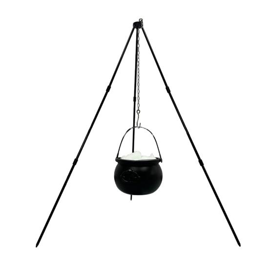 Halloween Witch Cauldron Decorations Outdoor Large Glowing Witches Cauldron On Tripod Spooky Candy Bucket Bowl Decor for Halloween Party