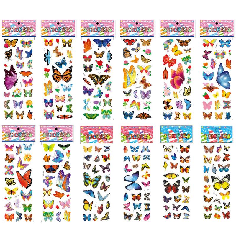 12 Sheets/Pack Kids Stickers 3D Puffy Bulk Cartoon Zoo Animal / Fruits Various Scrapbooking Stickers for Girl Boy Birthday Gift