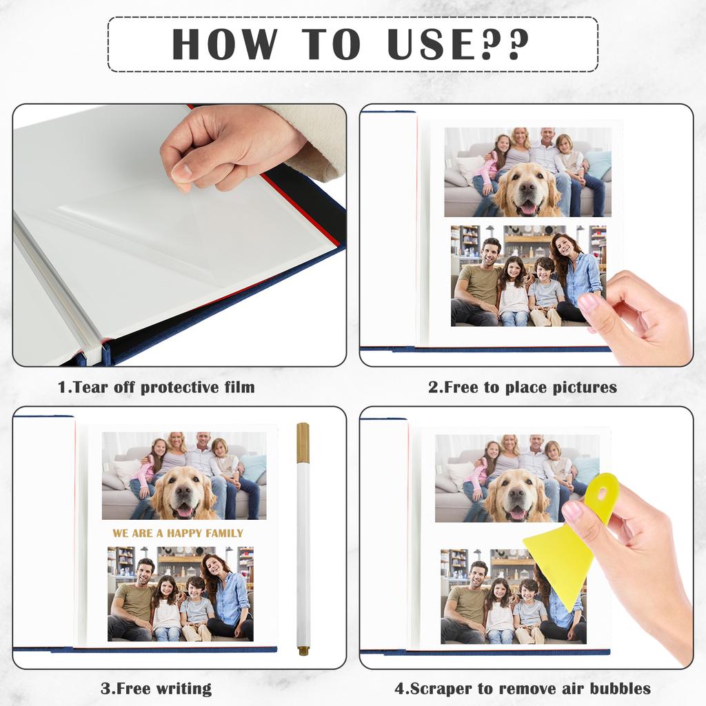40 Seiten Große Fotoalben Selbstklebendes Scrapbook-Papier DIY Scrapbooking-Album für Hochzeits-Jubiläumsgeschenke Erinnerungsbücher