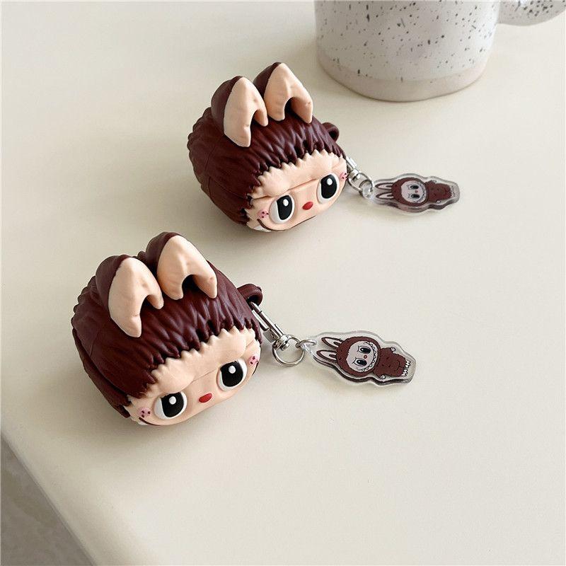 Labubu Toy Silicone Shockproof Protective Earphone Cover Case For Samsung Galaxy Buds FE/2 Pro/2/Pro/FE Case With Keychian