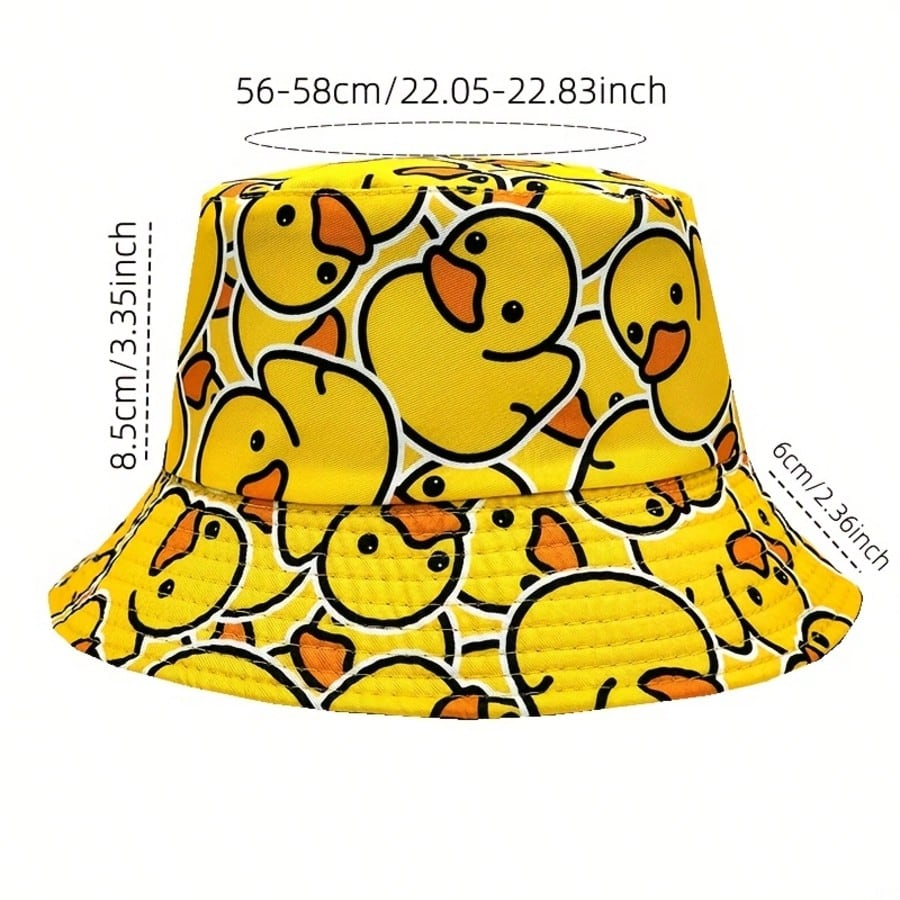 1 Reversible Yellow Duck Bucket Hat - A Sun-Protective, Lightweight And Travel-Friendly Hat For New Year Adventures
