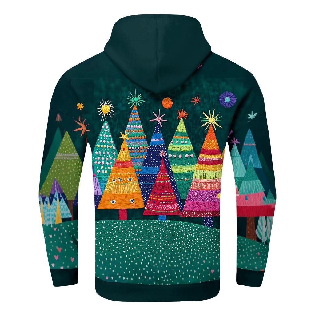 Christmas Print Loose Men's Hoodie