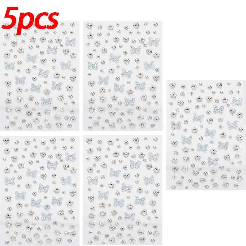 1/10pcs Glitter Star Heart Butterflies Face Sticker Gold Silver Rhinestones Sticker Temporary Tattoos DIY Body Arts Party Decor