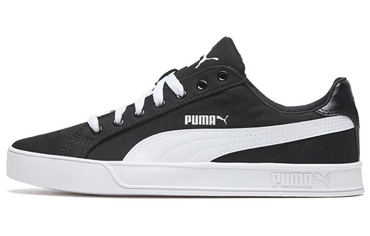 PUMA Smash Vulc Canvas  Black White  374754-02