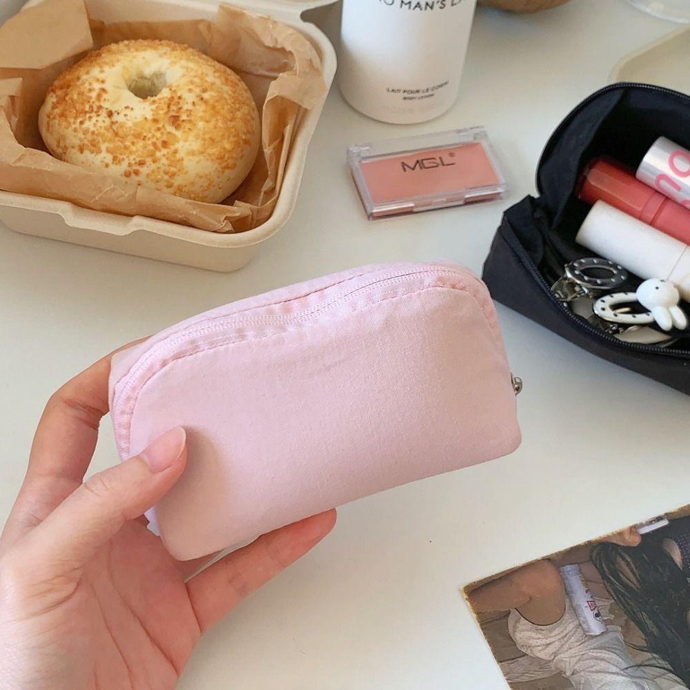 Small Polka Dot Cosmetic Bag Printed Travel Zipper Pouch Toiletries Organization