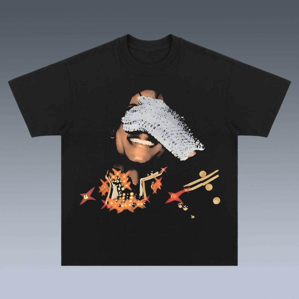 Énekes MJ Michael Jackson Portré Grafika Pamut Póló 2026 Uniszex Retro Divat Nyári Uniszex Hip Hop Laza Nagy Méretű Póló