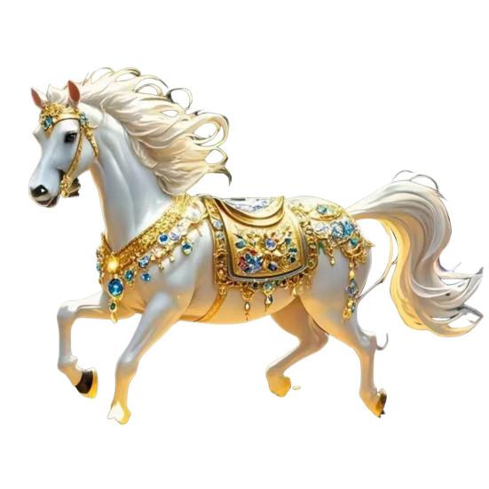 1/2/3/4 Pcs Horse Ornaments For Christmas Tree Metallic Rhinestones Horse