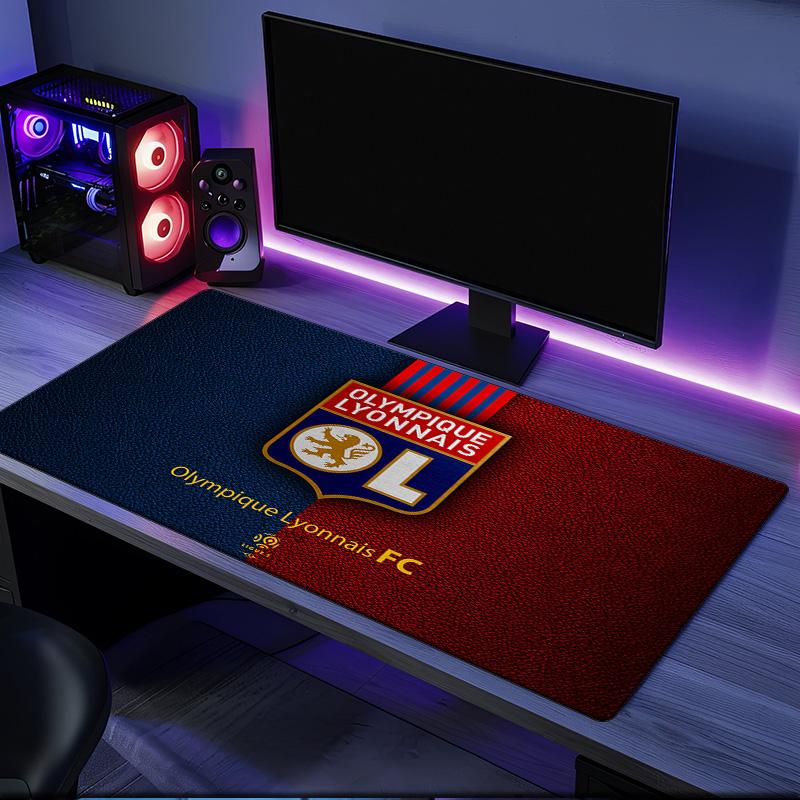 Olympique Lyonnais Football Crest mouse pad, rubber base, esports desk mat, mouse pad for gamers and office use, gaming desk , easy to clean mat