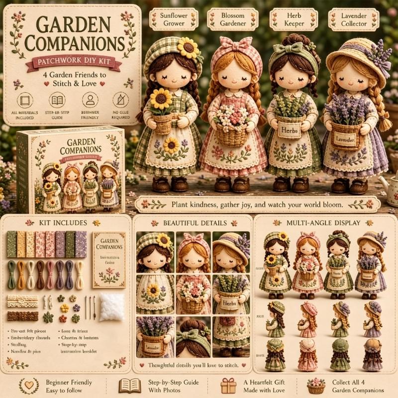 Miniatur Stofffiguren Szene Nähset für Regal-Auslage, DIY Handmontage-Projekt mit Tischakzent und Geschenk-Attraktivität