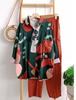 Completo due pezzi casual Primavera/Estate con colletto stampato a maniche a cinque maniche