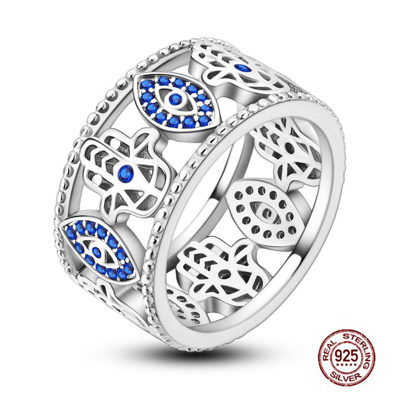 Shine Women koppar Fingerringar 925 Sterling Hjärta Krona Glöd Eldfluga Stjärna Sol Tusensköna Stapelbar Originalring Årsdag Zirkon