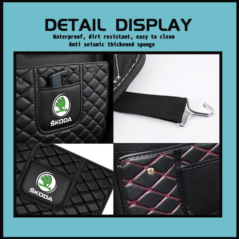 AAABR1 Car Anti-Kick Pad Seat Back Protector Cover For Skoda Octavia A5 A7 RS Fabia Superb Rapid Karoq
