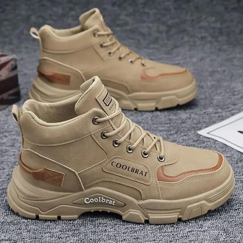Men‘s Casual Sneakers High Quality Comfortable High Top Ankle Boots Chelsea Fashion Cowboy Work Shoes Trendy Versatiled Hombres