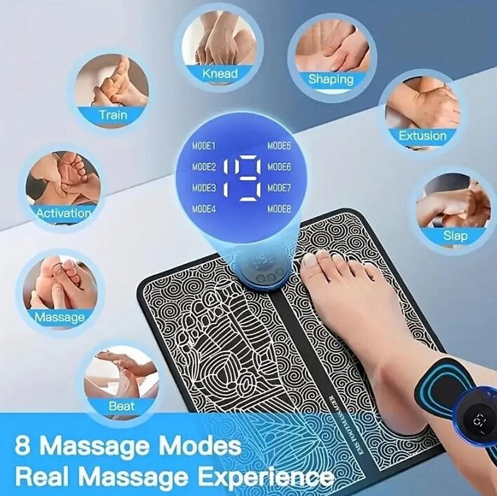 EMS Foot Massager, Pad Remote Controlable Pain Relief Relaxation Foot Massage Pad Muscle Stimulation Improve Blood Circulation
