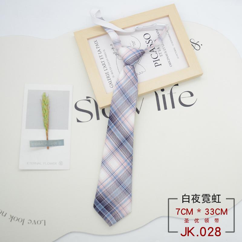 Tie Plaid Women Free Knotting Student College Style Japanese Short Uniform School Uniform Accessories Lazy
