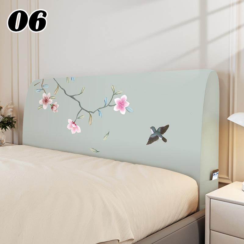 Chinese Style Elastic Bedhead Cover All-Inclusive Dust-proof Soft Headboard Protector Backrest Cover Universal Bed Head Covers
