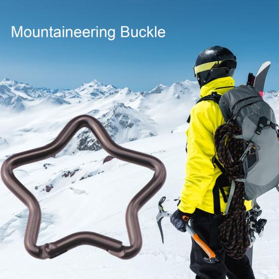 10Pcs Multicolor Pentagram Star Carabiner Buckle Aluminum Alloy Carabiner Hook Clips DIY Accessories for Keychain Buckle for Camping Hiking