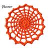 Decorative Gothic Yarn Coasters Spider Web Crochet Coaster, Handmade Knitted Drink Mat, Aesthetic Table Boho Style Dining Mats Protection Mats,
