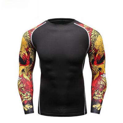 Herren PRO Langarm Schnelltrocknendes Stretch Yoga- und Fitness-T-Shirt A016