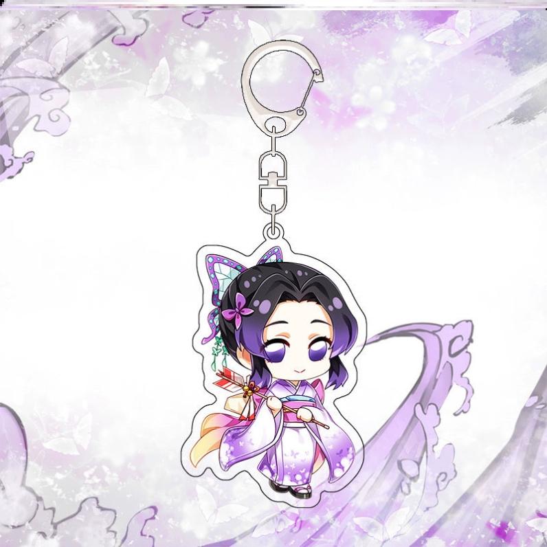 Keychain Pendant Anime Demon Slayer Kimetsu No Yaiba Kamado Tanjirou Double Sided HD Bag Pendant Gift For Fans Cosplay Props Jewelry Gift