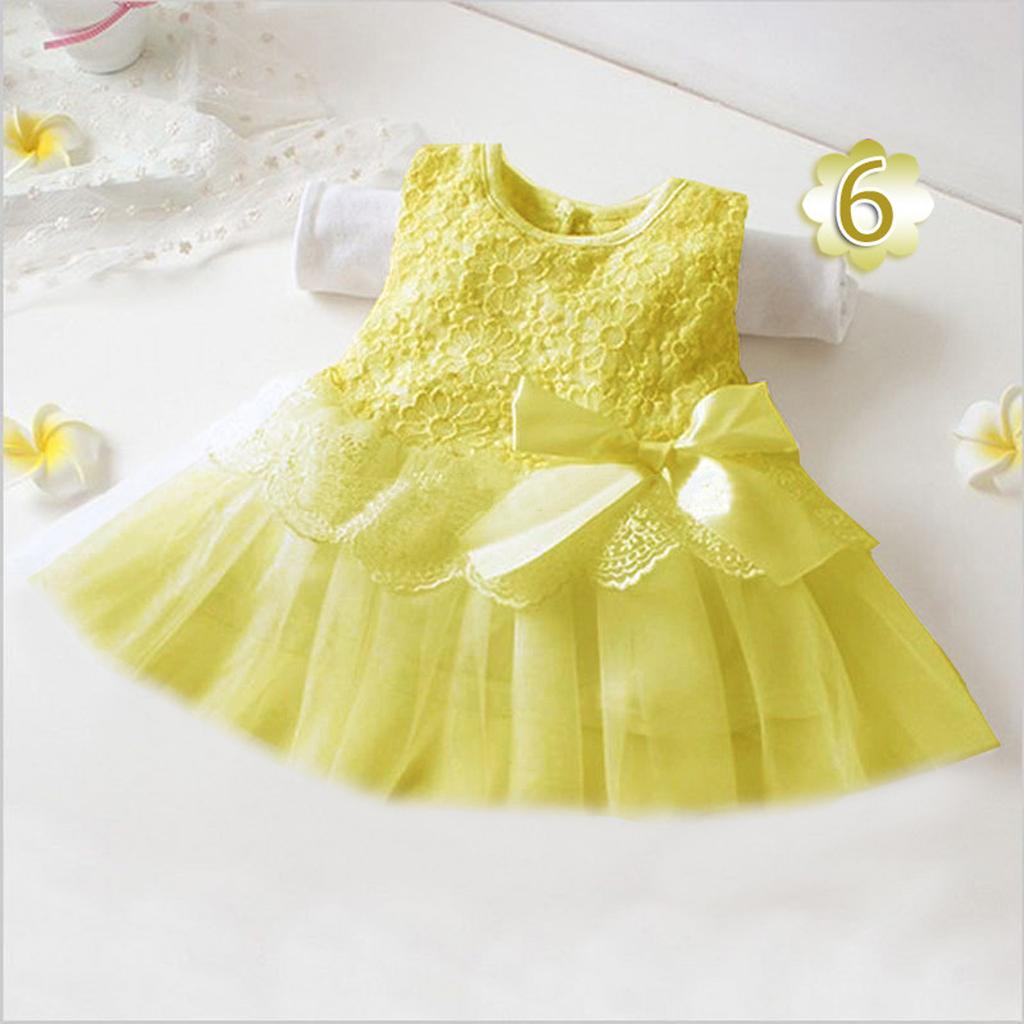 Children Baby Girls  Princess Bowknot Sleeveless Grenadine Clothes Dresss