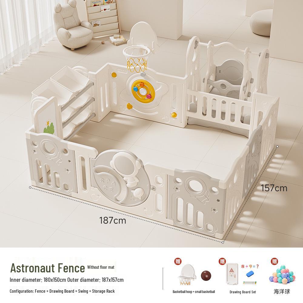 Baby Playpen and Crawling Mat: Indoor Infant Safety Fence for Living Room Floor.