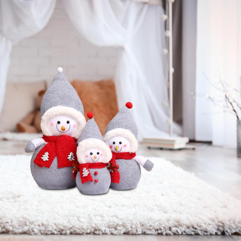 Christmas Decor Snowman Dolls Tabletop Ornaments Family
