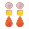 Sexy Trendy Jewelry, Personalized Fashion Exaggerated Geometric Shape, Resin Colored Earrings Necklace