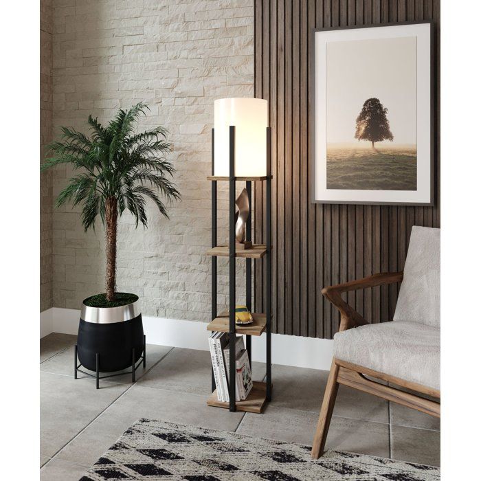Lampadaire D BY M.RED Natural Black - MDF - Design contemporain - Eclairage