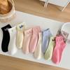 Women's Spring and Summer Embroidered Letter Solid Color Cotton Sweet and Versatile Short Socks