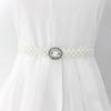 Korean Version of Women's Rhinestone Pearl Waist Chain Fashion Dress Decorative Elastic Waist Belt Women's Sweet Flower Elastic Waist Seal
