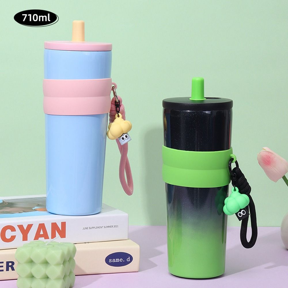 Large Capacity Insulated Water Bottle 710ml Stainless Steel Vacuum Flask Ice Bar Mug  Porridge Soup