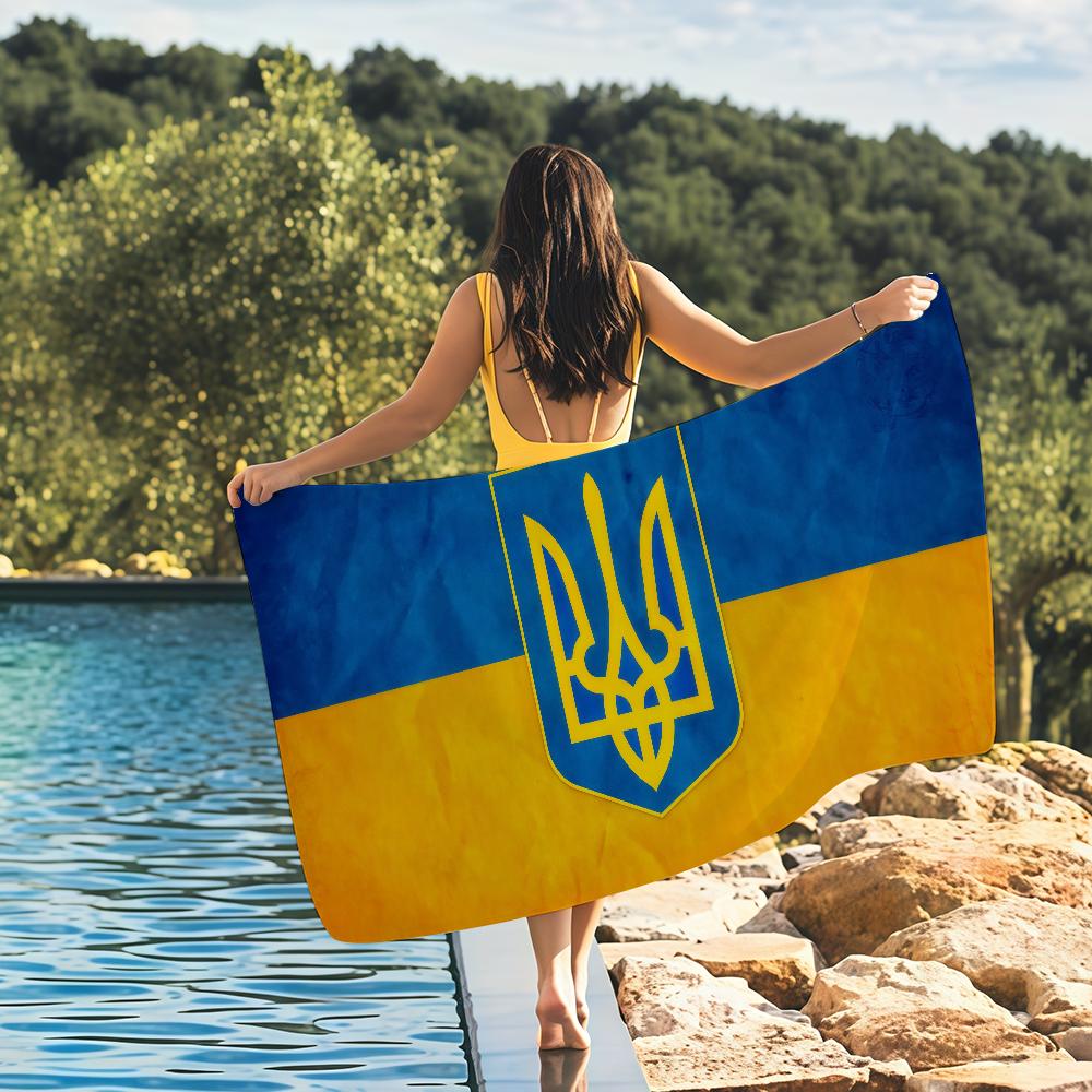 National Ukraine flag Towel Quick Drying Beach Towels Are Suitable For Swimming Pools Camping Yoga And The Gym