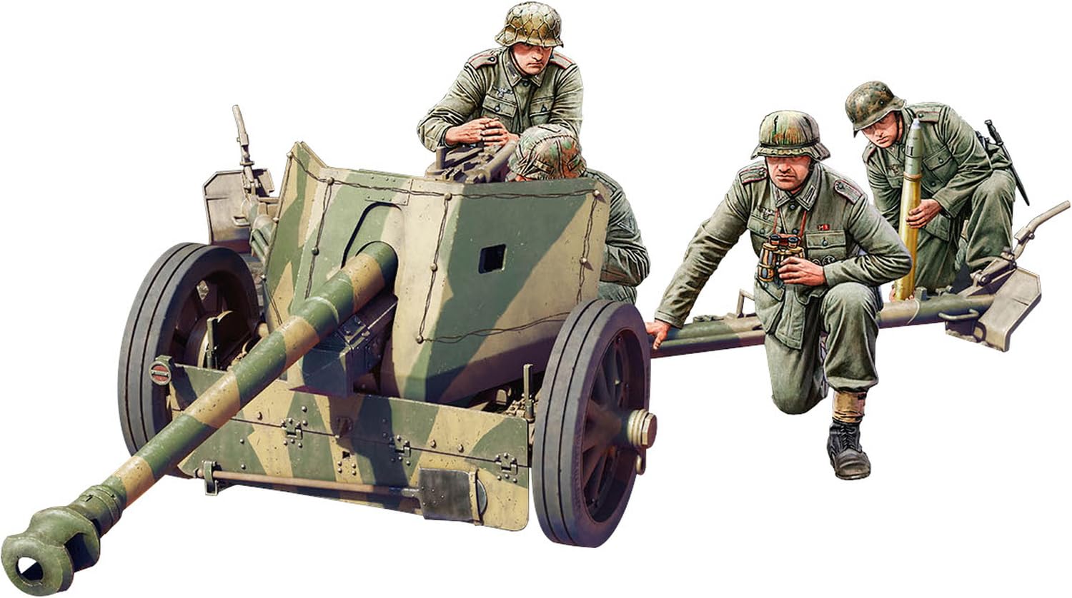

Miniart Німецька гармата PaK 40 середня модель з 4 артилерійськими установками пластикова модель MA35400 1/35 7,5 см протитанкова
