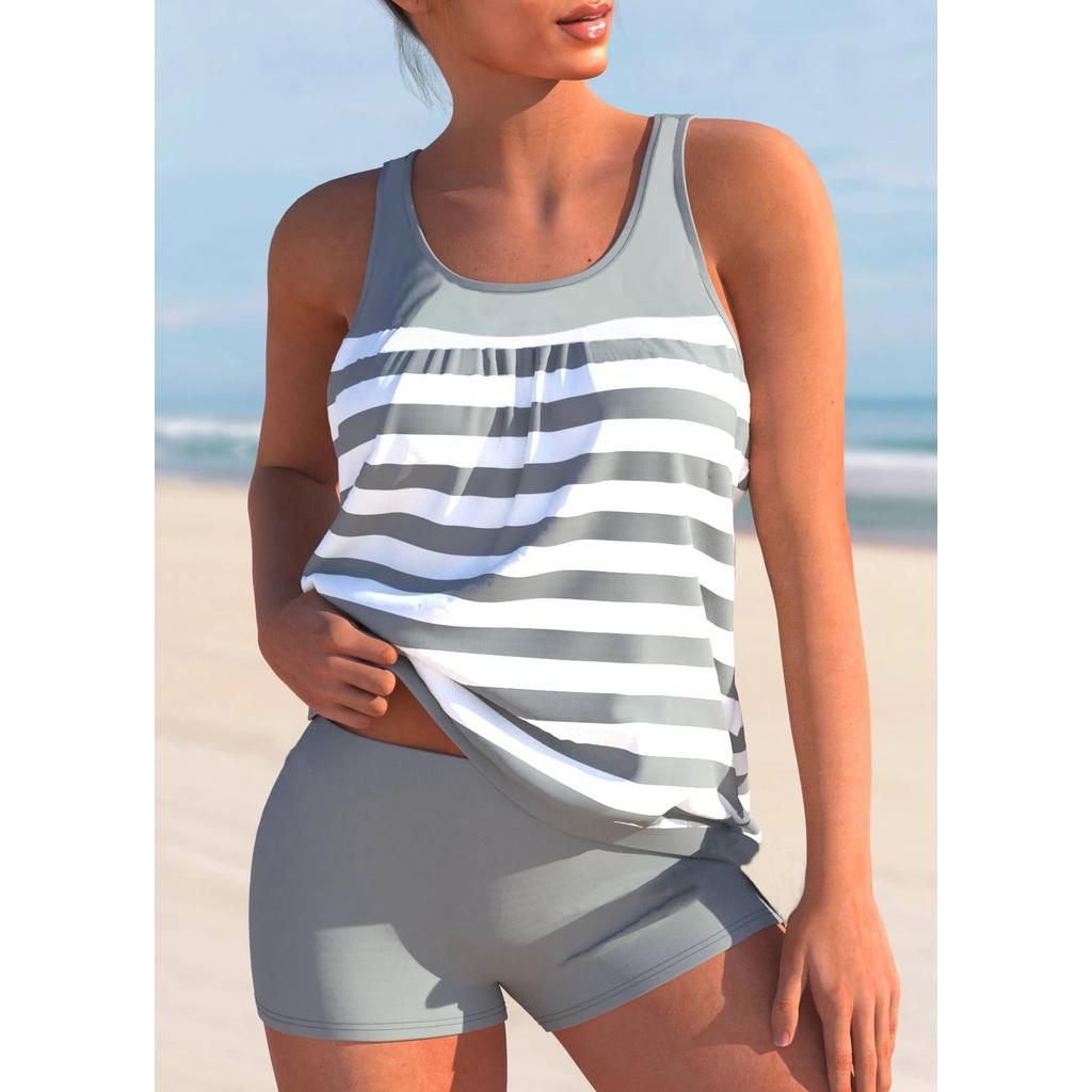Womens Summer Design Bikini Fashion Two Piece Set Zebra Pattern Printed Swimwear Vest Sports Beach Wear S6xl