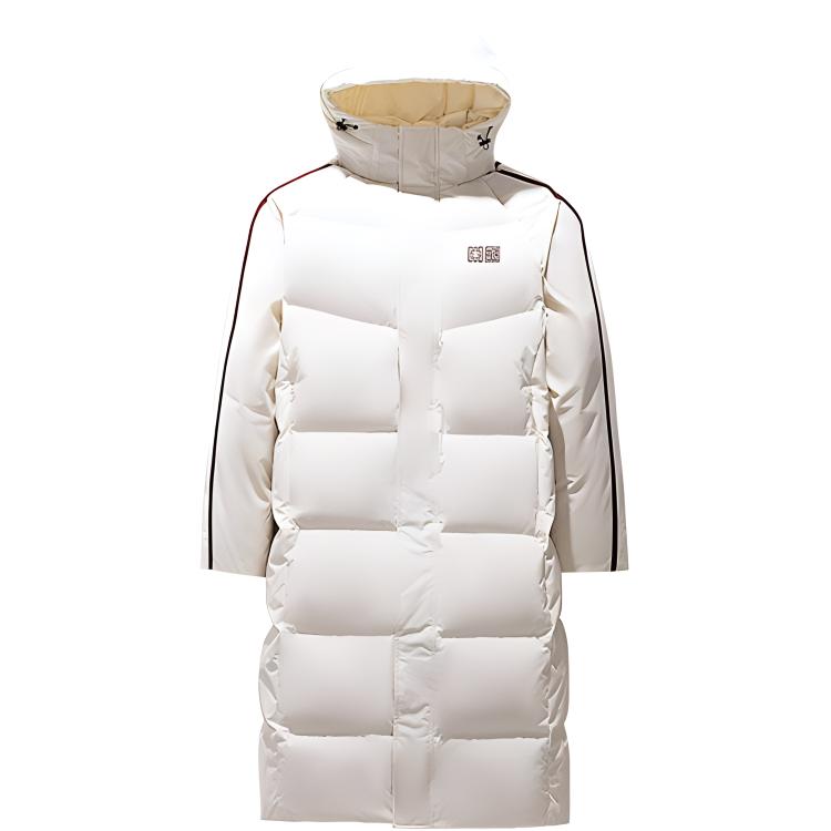Anta Lifestyle Series Loose Fit Solid Color Down Jacket Unisex Outerwear Ivory 972448901-1