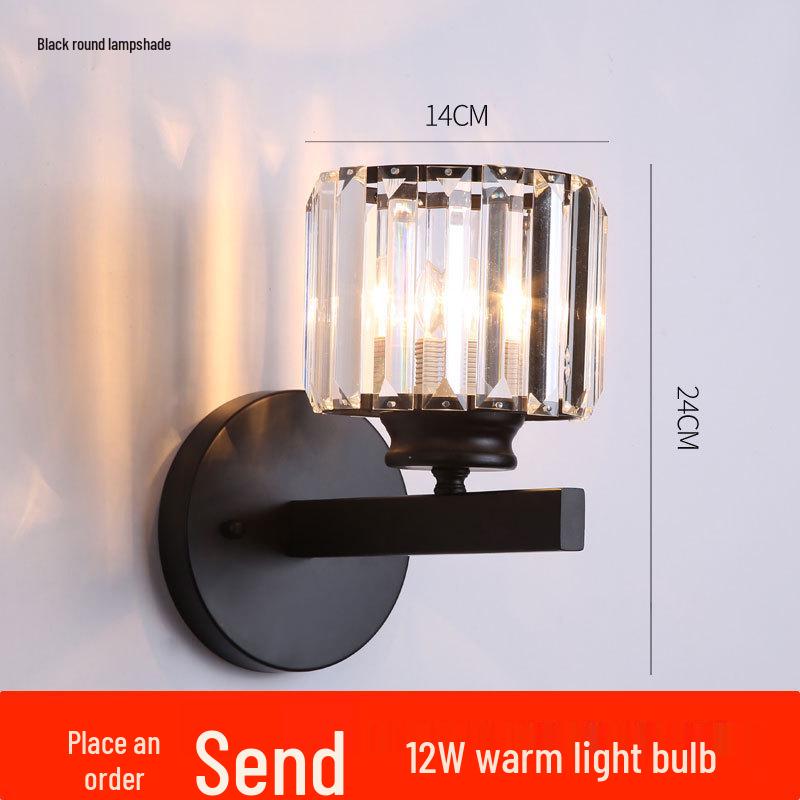 Modern American Crystal Wall Lamp - Bedside, Living Room, Hallway Decorative Light Fixture