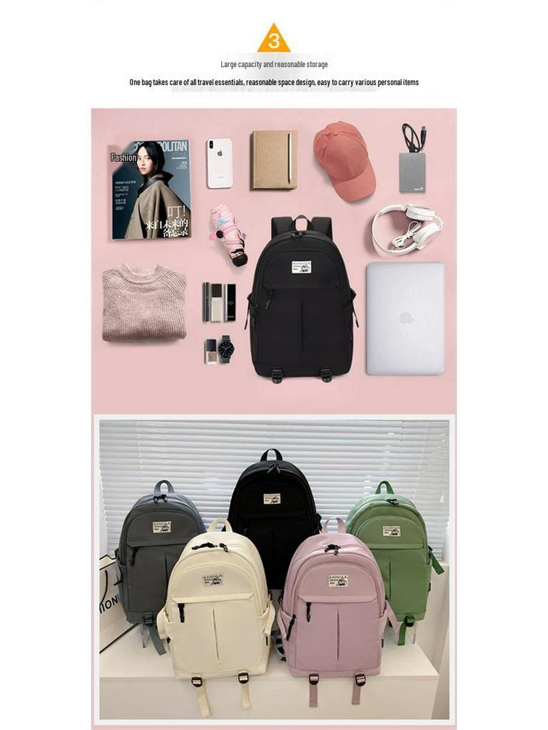 Modny plecak w stylu koreańskim z casualowym napisem