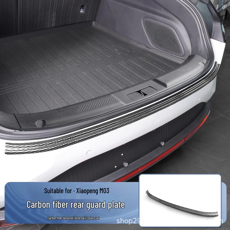 XPeng M03 Door Sill Strips: Carbon Fiber Texture, Scratch & Wear Resistant, Modified Trunk Protector.