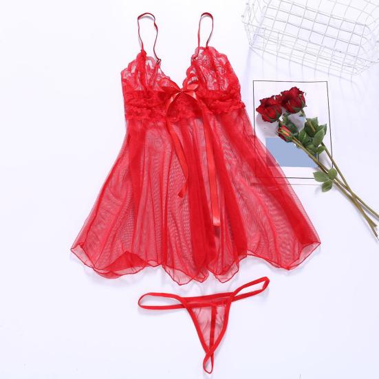 Pcs/Set Women Nightdress Backless Sleeveless Sexy Mesh Lady Nighty for Bedroom