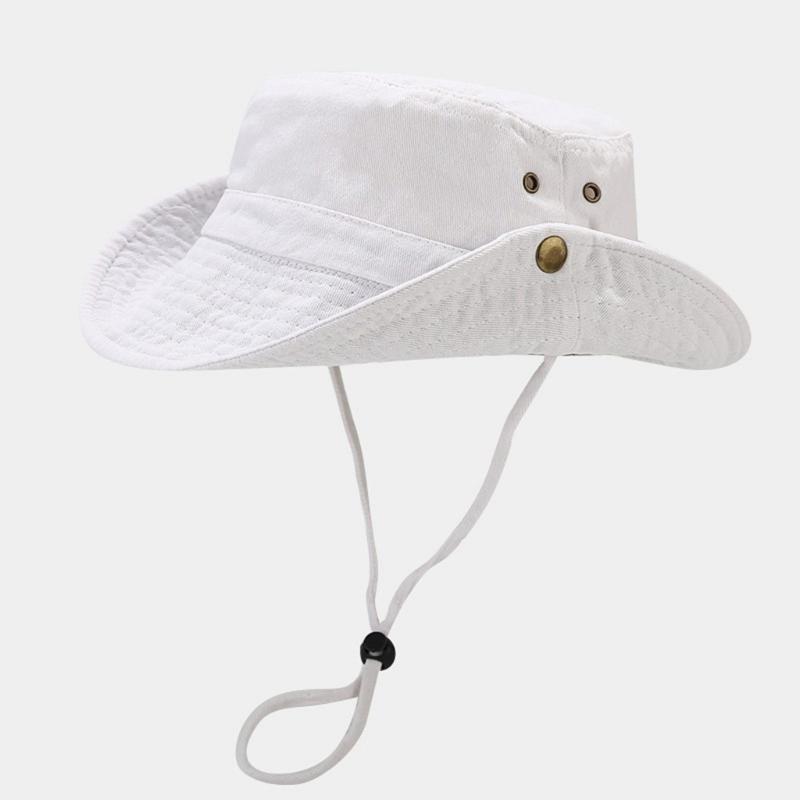 Breathable Cotton Bucket Hat For Outdoor Activity Foldable Sun Protective Unisex Design Fisherman Hat For Women Men