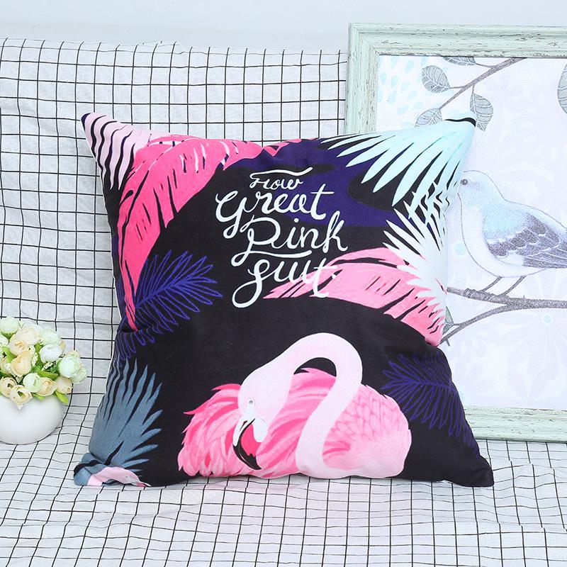 Small Fresh Flamingo American Pastoral Nordic Style Pillow Set Car Sofa Cushion Pillow Cover Does Not Include Pillow Core