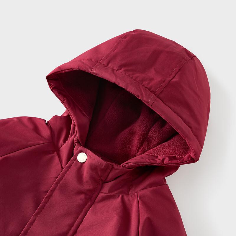 TONGTAI Girls Fleece-Lined Hooded Spring Autumn Jacket 110cm