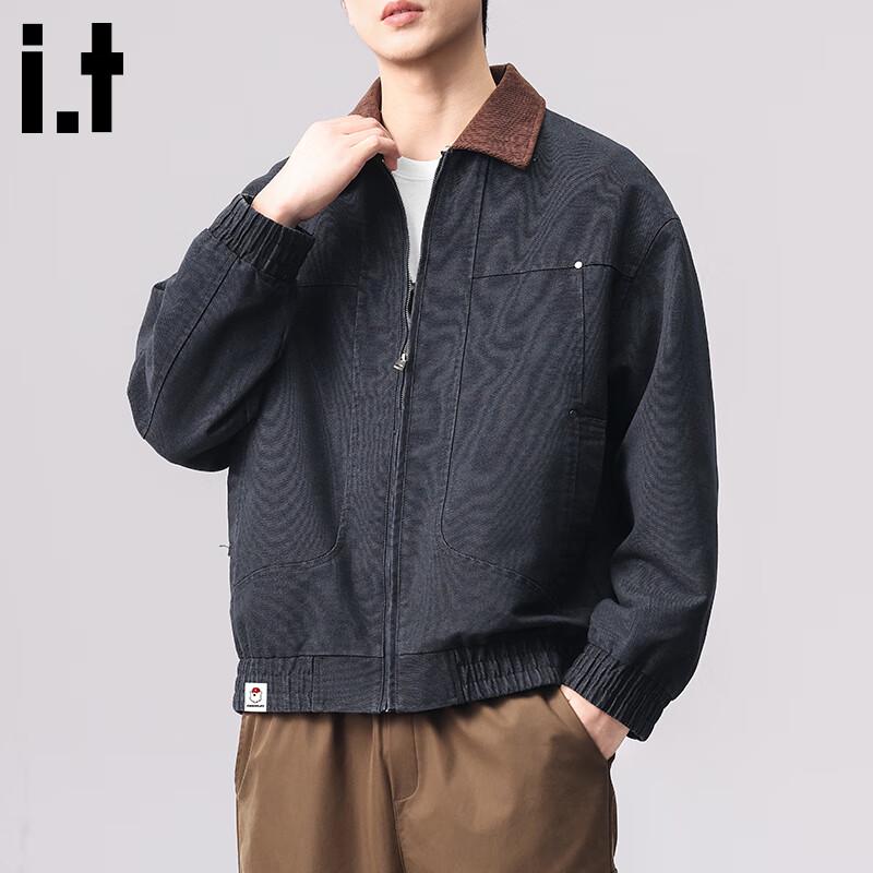 :CHOCOOLATEit Men's Trendy High Street Retro Lapel Denim Jacket