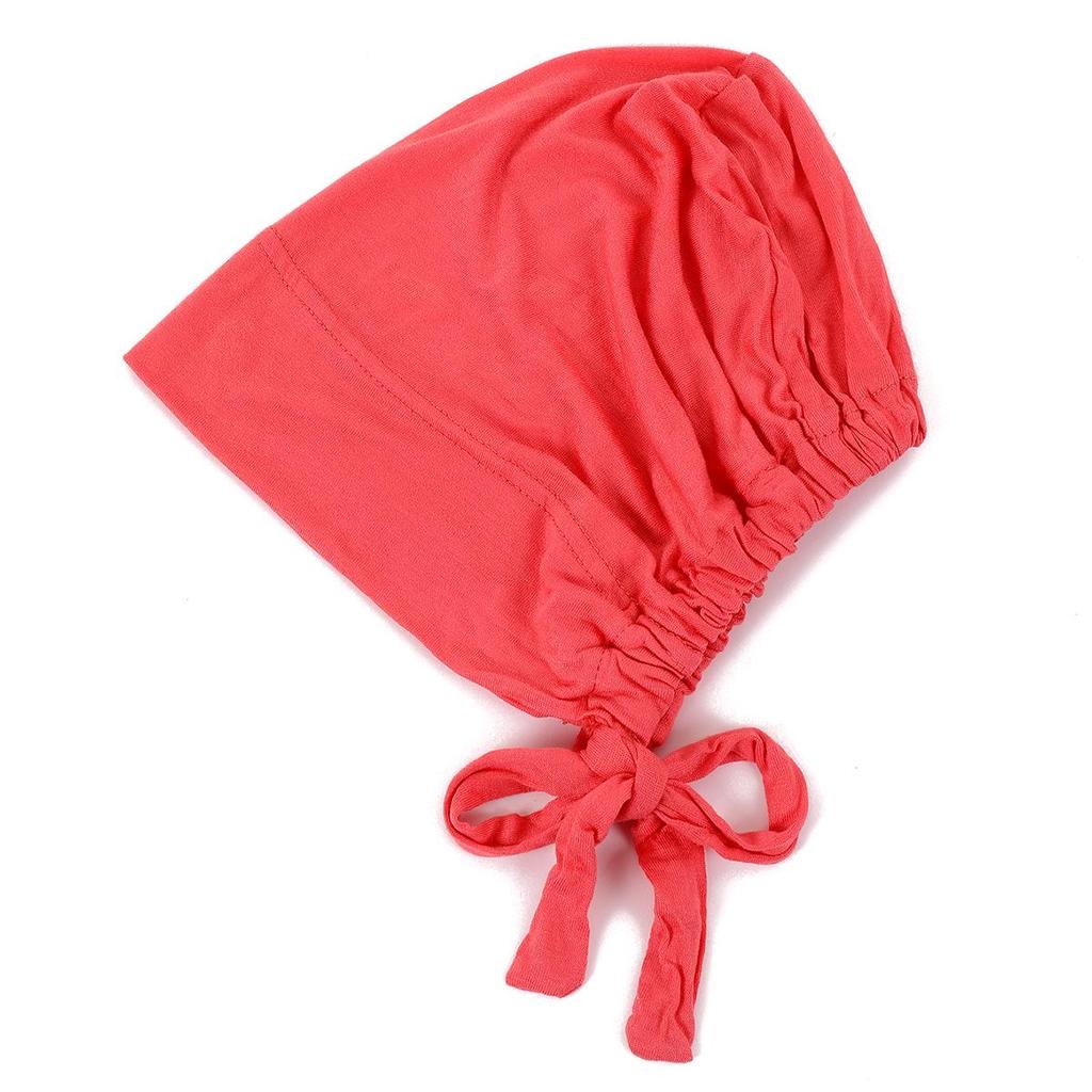 Pañuelo para la cabeza de algodón y seda elástico con cordones ajustable, gorro para quimioterapia